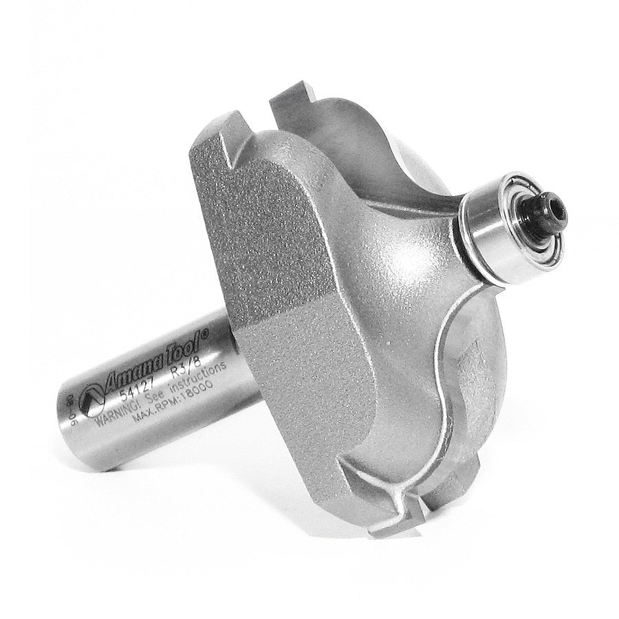 Amana 54127 Carbide Tipped Ogee Fillet 3/8 Radius x 2-1/4 Dia x 15/16 x 1/2 Inch Shank - 3