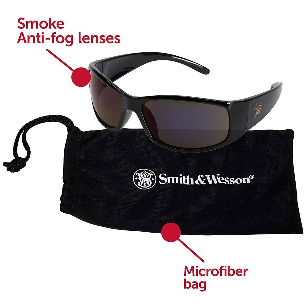 American Allsafe 3016313 (21303) S&W Elite Black/Smoke Anti-fog Safety Glasses - 2