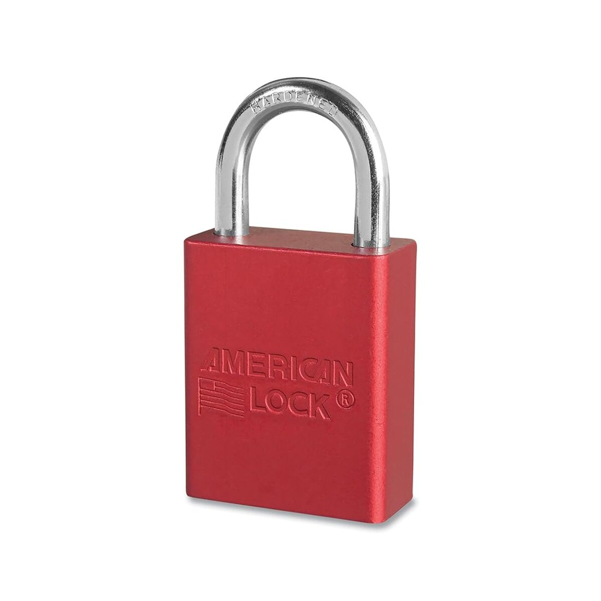 American Lock A1105RED Anodized Aluminum Red Safety Padlock Keyed Different 1/4" Shackle
