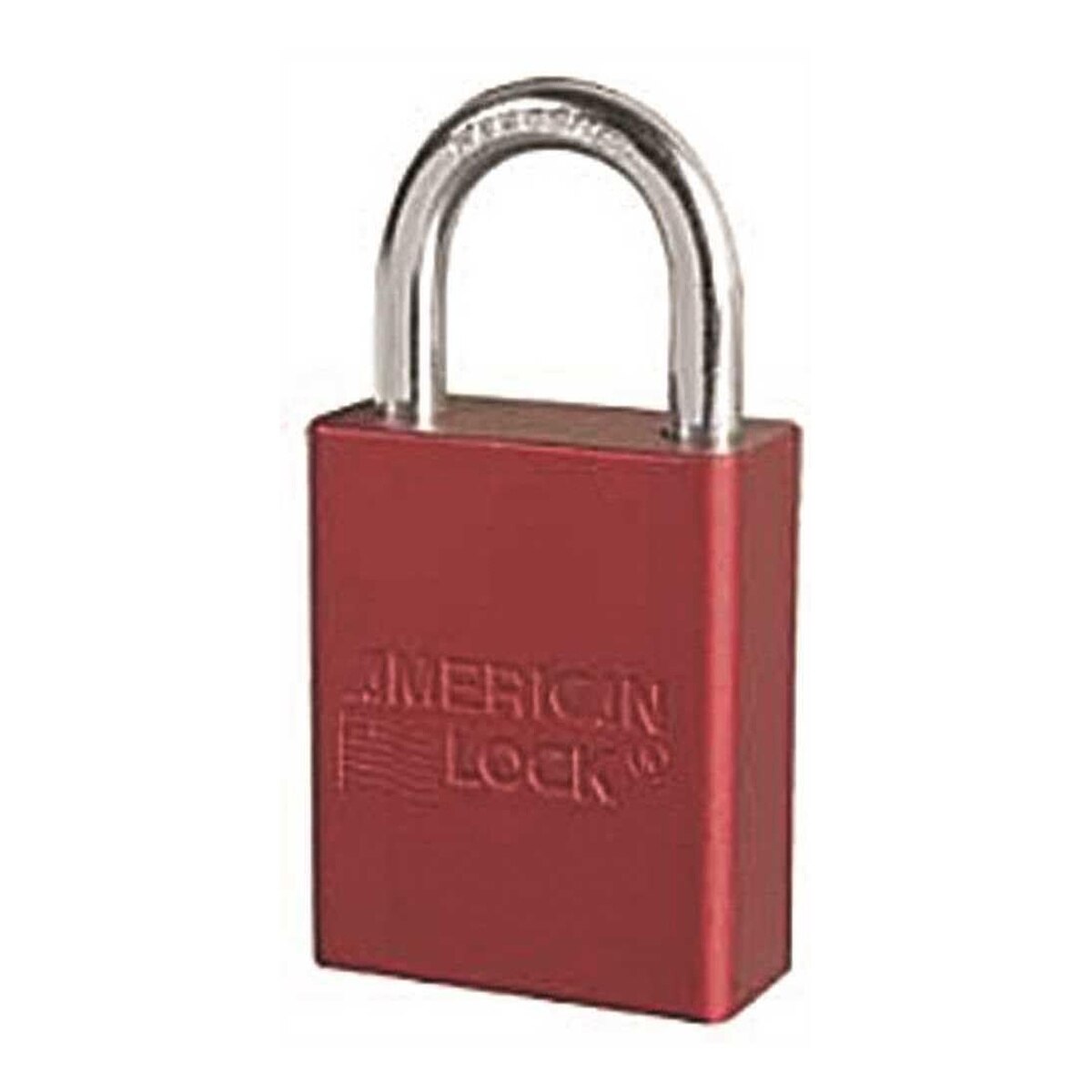 American Lock A1105RED Anodized Aluminum Red Safety Padlock Keyed Different 1/4" Shackle - 2