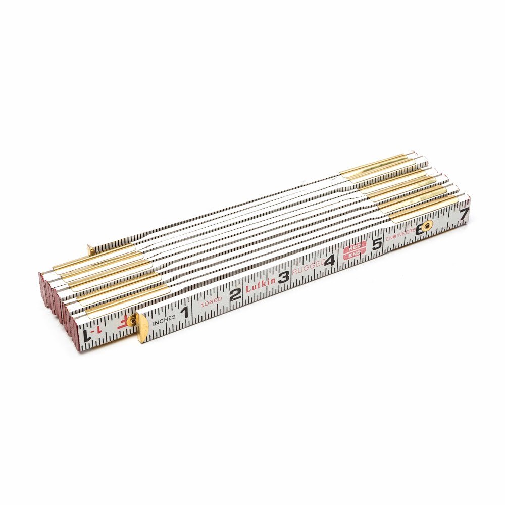 Crescent Lufkin 1066DN 5/8" x 6' Red End Engineer's Scale Wood Rule - 3