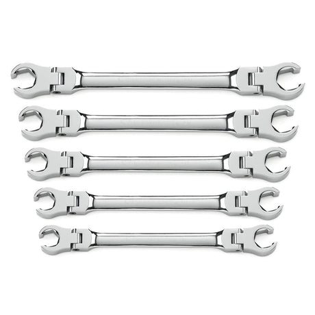 GearWrench 81910 5 Pc. Flex Head Flare Nut SAE Wrench Set