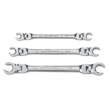 GearWrench 81914 3 Pc. Flex Head Flare Nut SAE Wrench Set