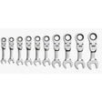 GearWrench 9550 10 Pc. 72-Tooth 12 Point Stubby Flex Head Ratcheting Combination Metric Wrench Set