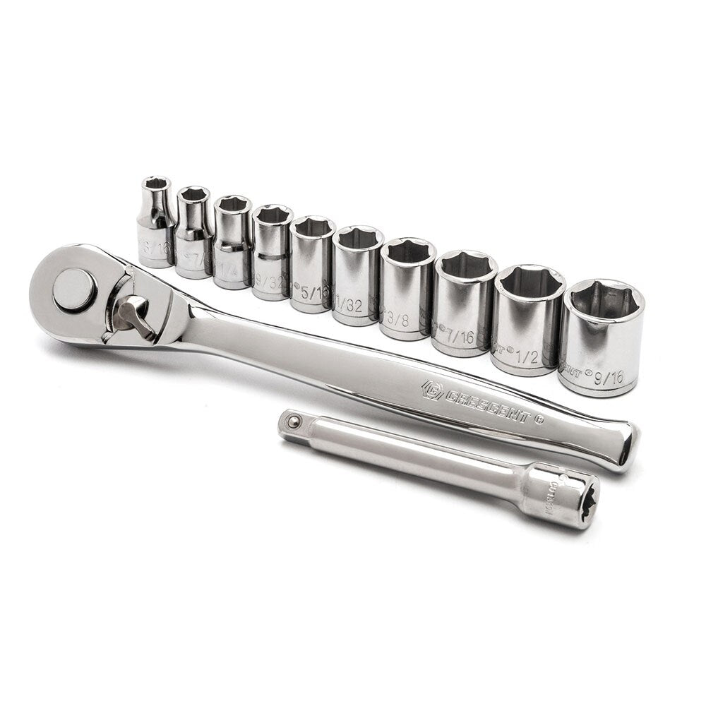 Crescent CSWS14SAE12 12 Pc. 1/4" Drive 6 Point SAE Mechanics Tool Set - 2