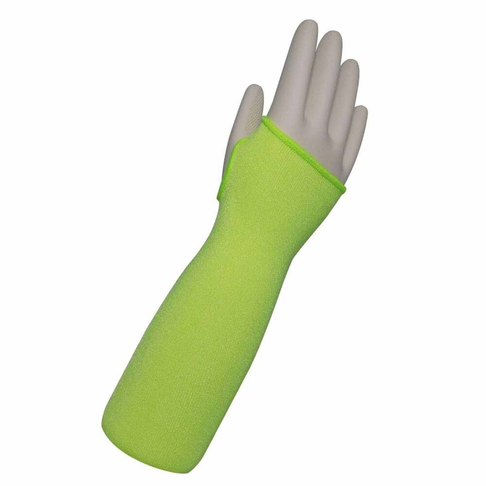 Armor Guys 01-019T A4 Cut Resistant Hi-Vis Yellow Knit Sleeve with Thumb Slot - 18 Inch (Each)