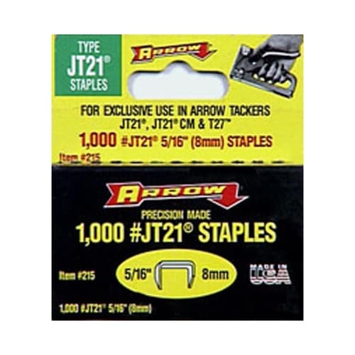 Arrow 215 JT21/T27 5/16" Staples (1,000/pk)