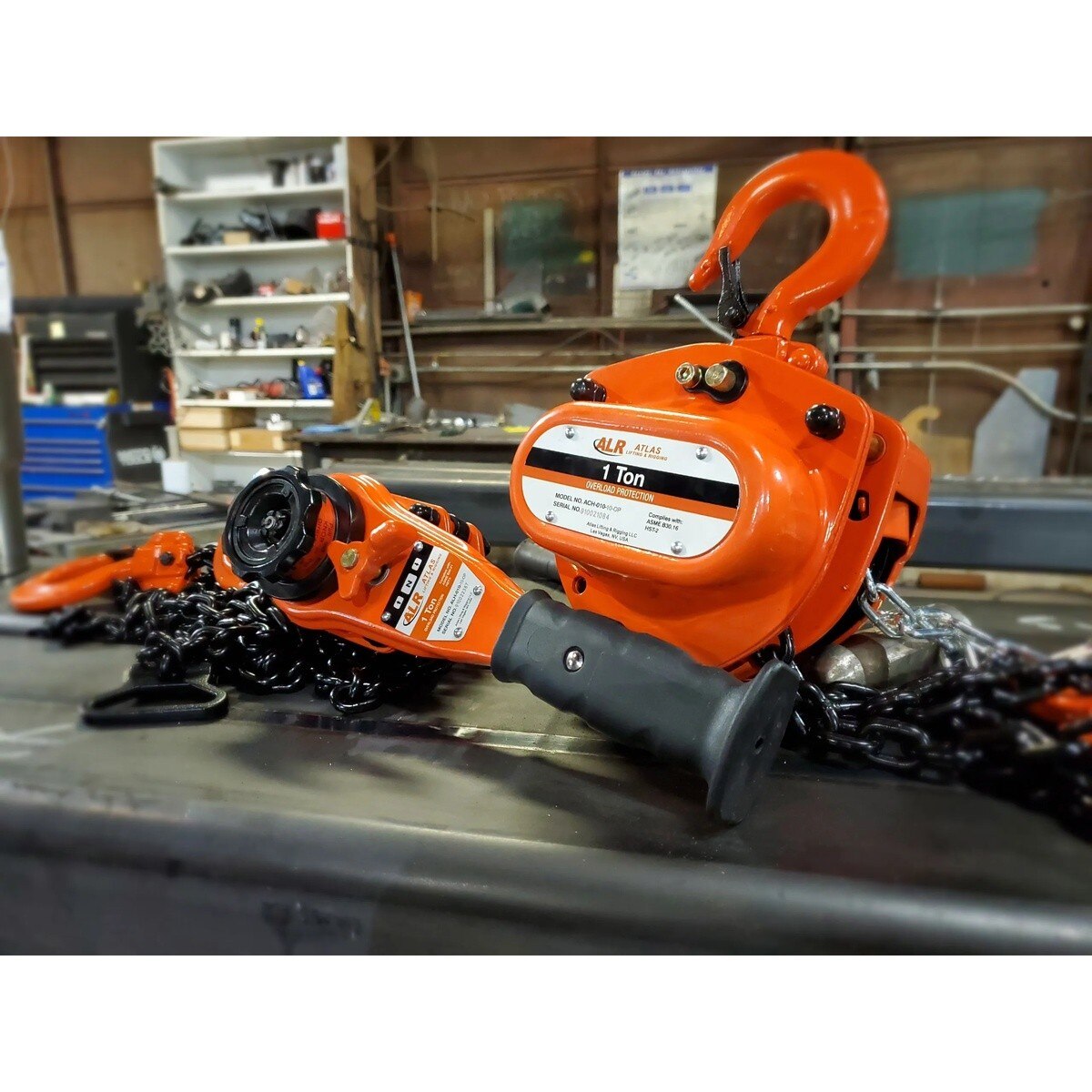 Atlas ALH-010-10 1 Ton Lever Hoist with 10' Chain - 2