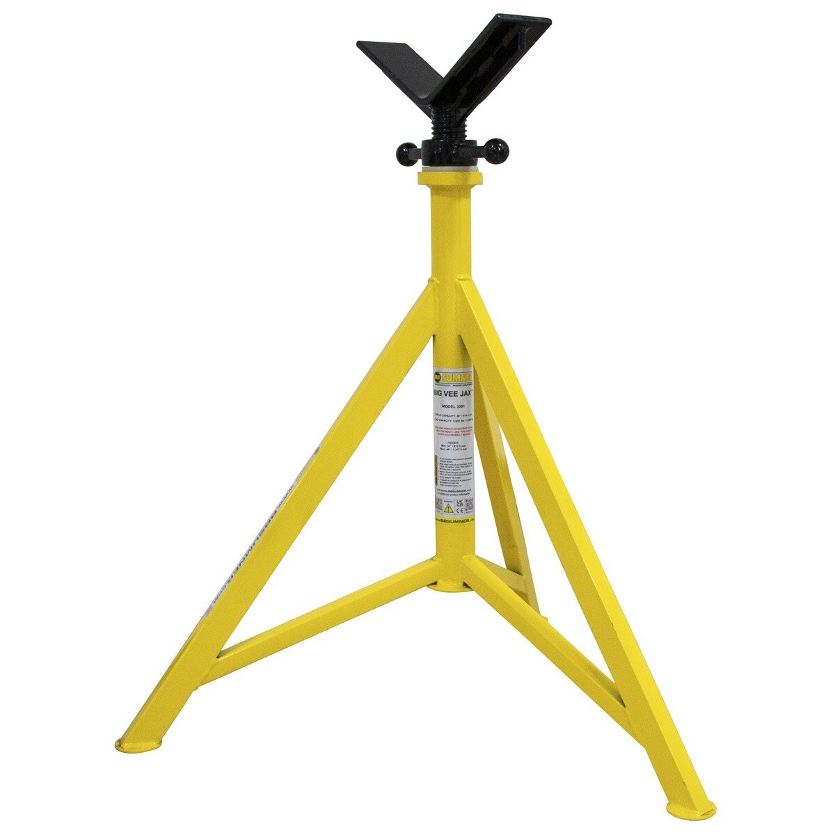 BB Sumner 3600 Three Leg Mega Jack with 16 Inch V-Head 5000 lb Capacity 32-44 Inch Working Height