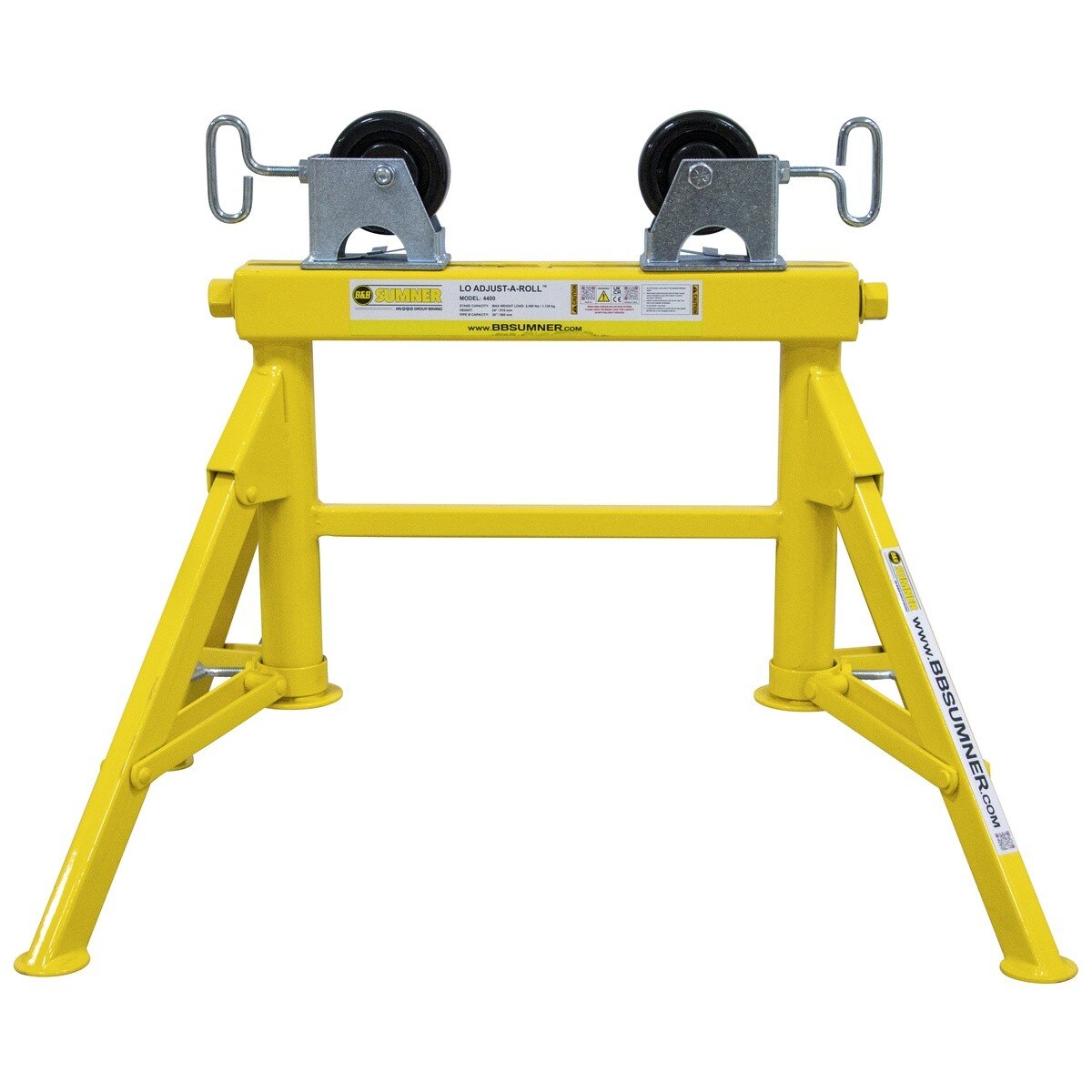 BB Sumner 4400PWH Lo Adjust-A-Roll Stand with Phenolic Wheel Head 1000 lbs Capacity 31 in x 22 in x 24 in - 3
