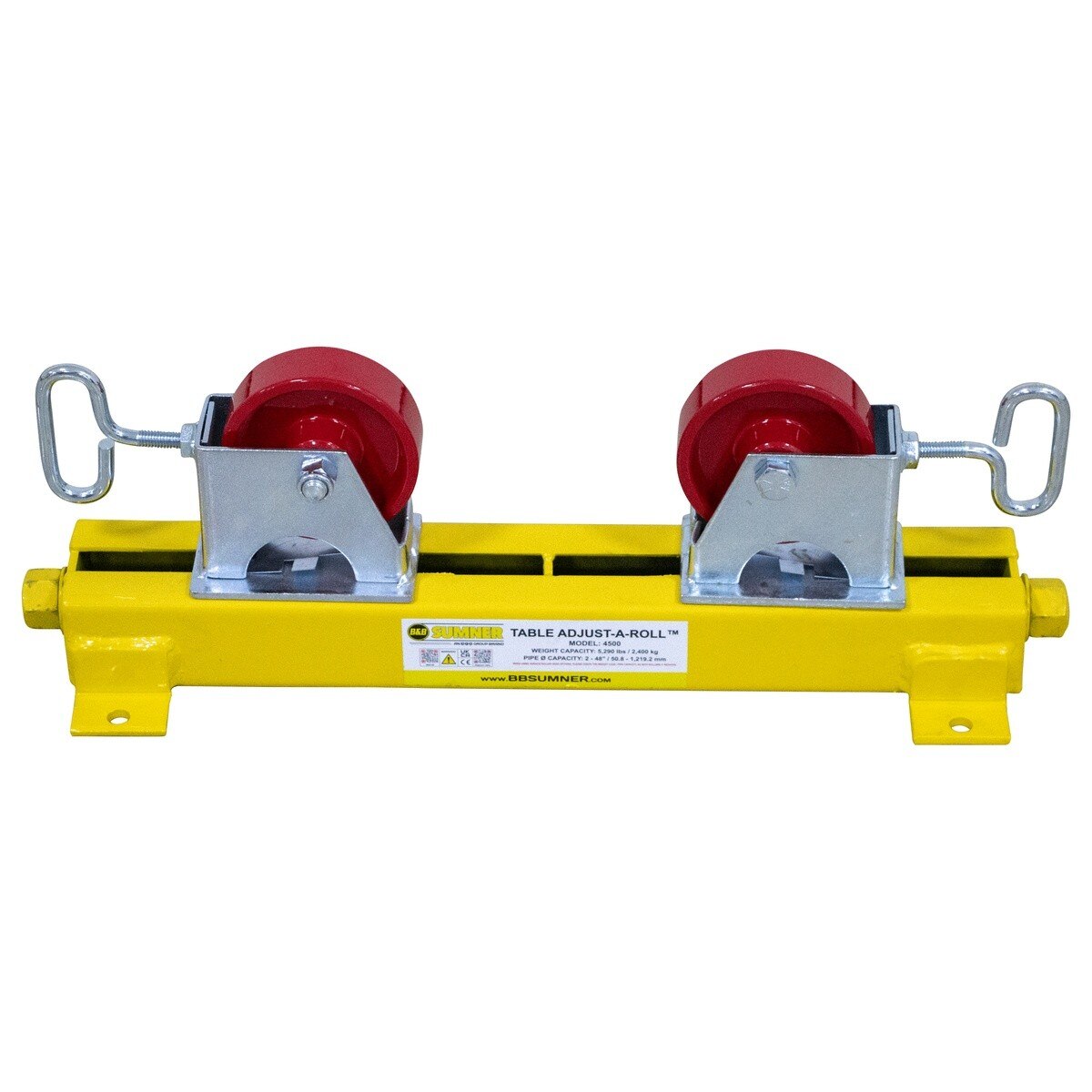 BB Sumner 4500SWH Table Adjust-A-Roll Pipe Roller Stand with Steel Wheel Head 22 in x 6.3 in x 7 in - 2