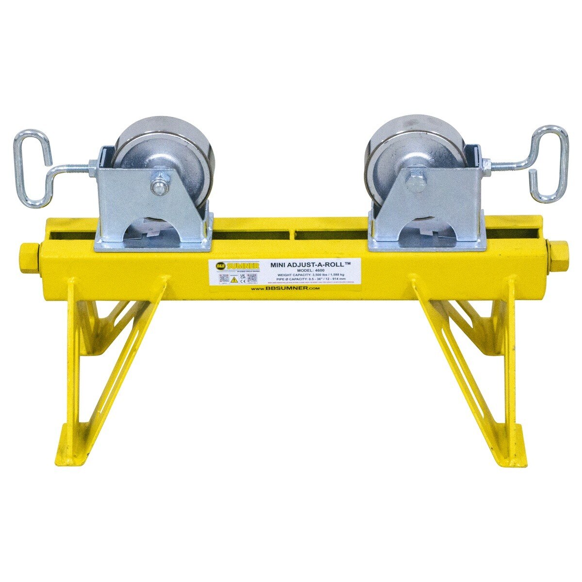 BB Sumner 4600SSWH Mini Adjust-A-Roll Pipe Roller Stand with Stainless Steel Wheel Head - 2