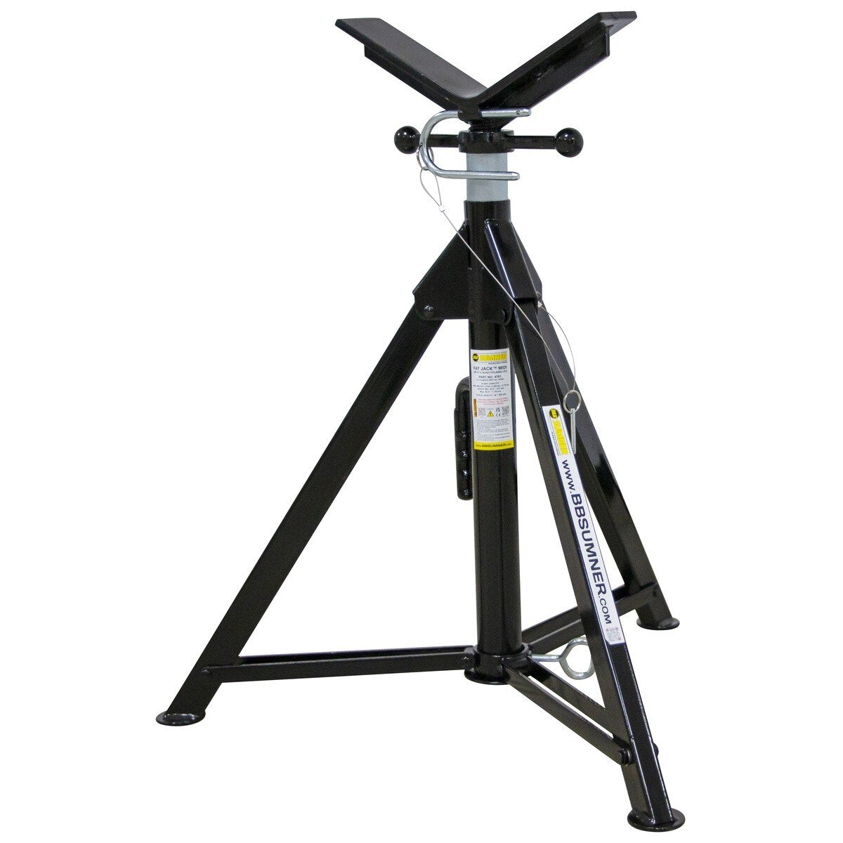 BB Sumner 4701 Fat Jack Midi Pipe Jack Stand with V-Head for up to 36 in Pipe 6000 lb Capacity - 3