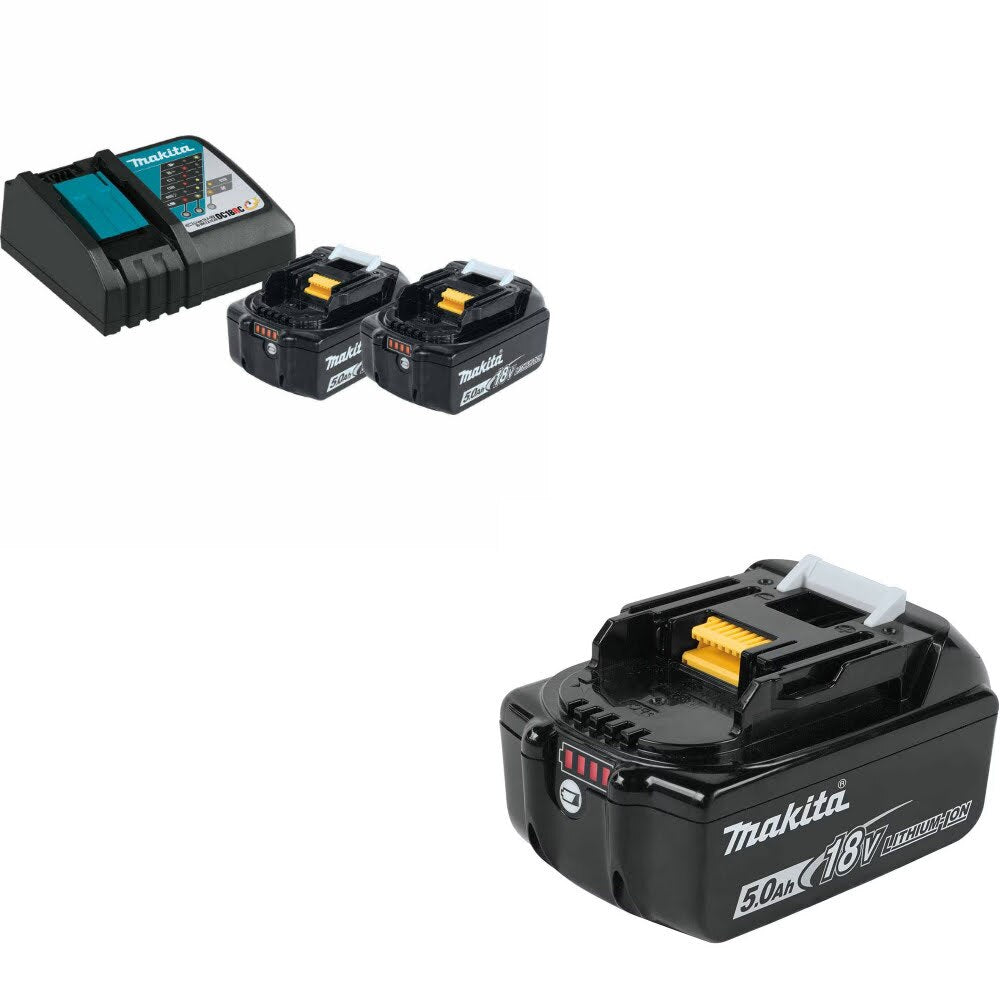 Makita BL1850BDC2X1 Starter Pack Kit W/ FREE BL1850B 5.0Ah Battery