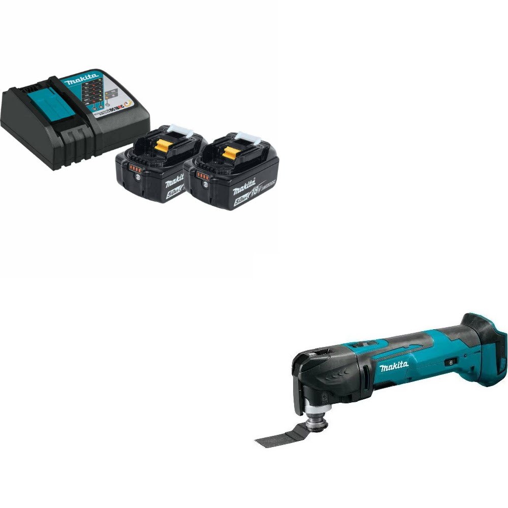 Makita BL1850BDC2X1 18V Battery & Charger Kit W/ FREE XMT03Z Multi-Tool