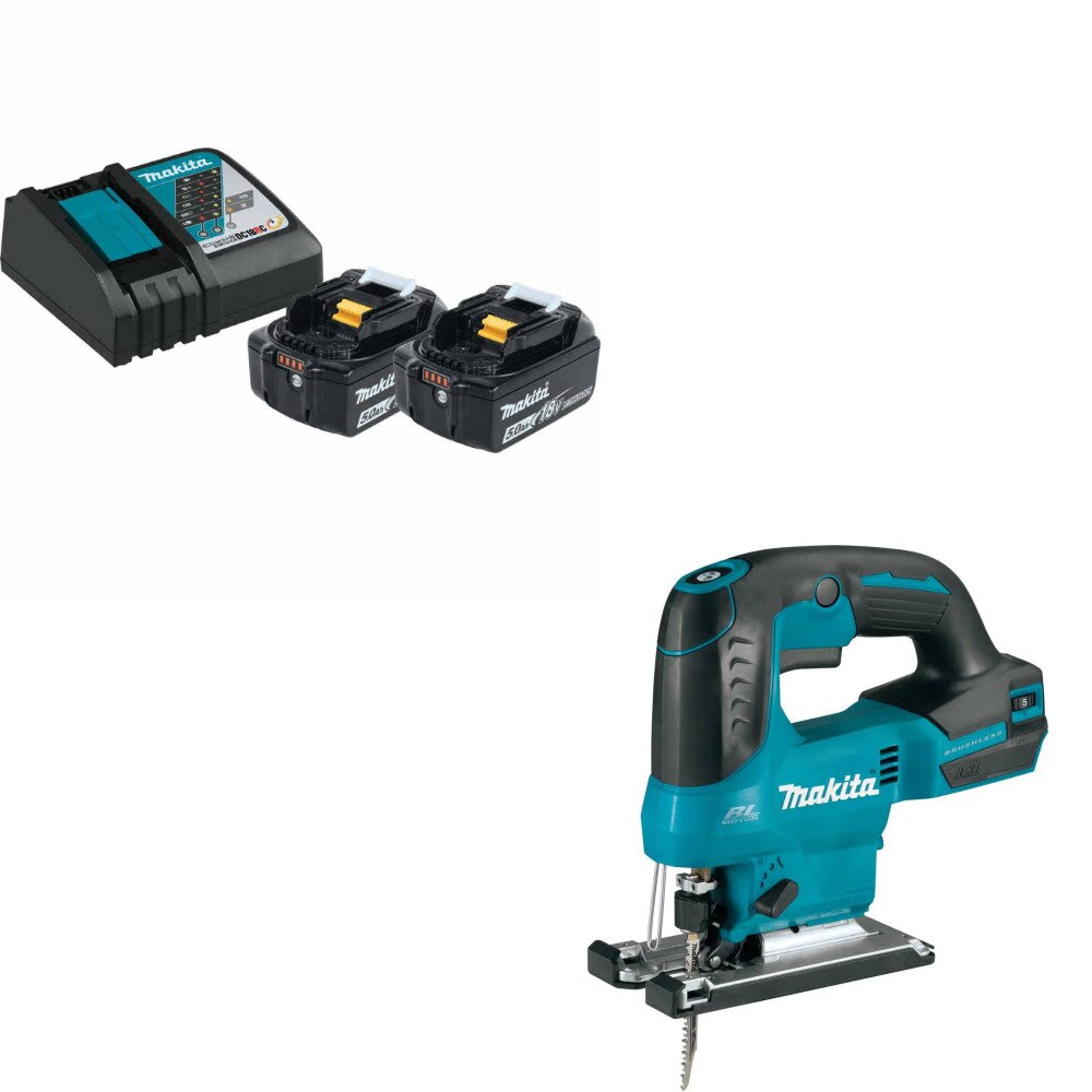Makita BL1850BDC2X1 Battery & Charger Kit W/ FREE XVJ04Z Jig Saw