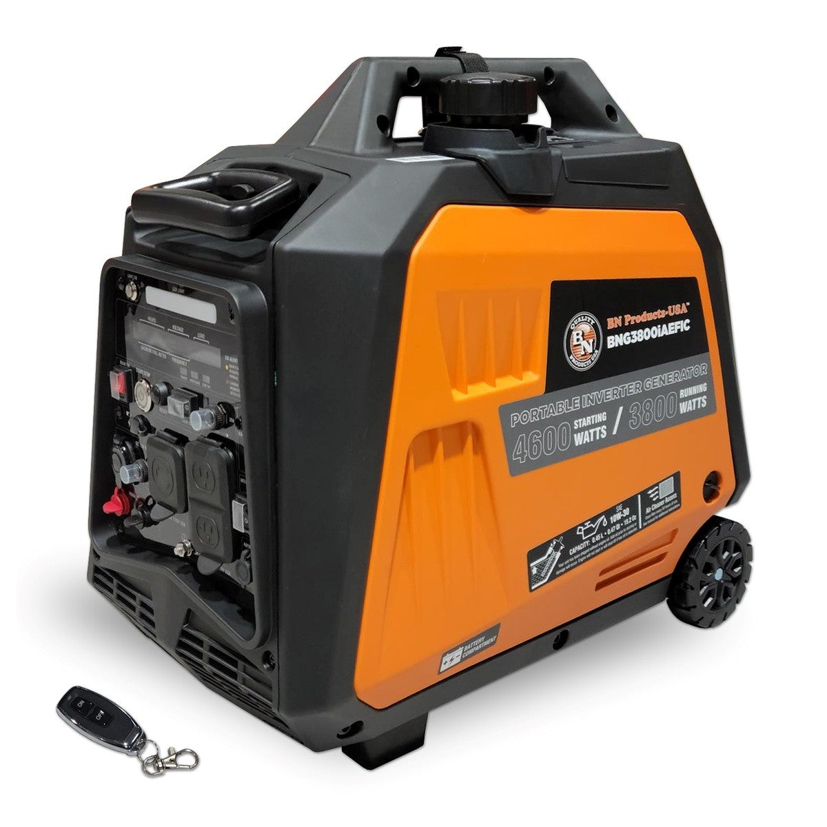 Benner-Nawman BNG3800iAEFIC 3800W EFI Inverter Generator with Electric Remote Start and CO Shutoff 20 x 13 x 21 - 3