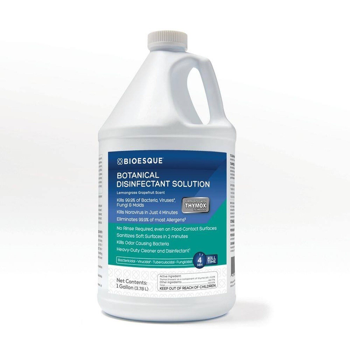 Bioesque 615-BBDSG Botanical Disinfectant Solution Lemongrass Grapefruit Scent 1 gal Jug (1 Gallon)