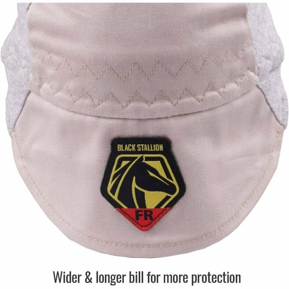Black Stallion AH1630-GS-L FR Cotton Welding Cap, Gray/Stone Khaki, Large