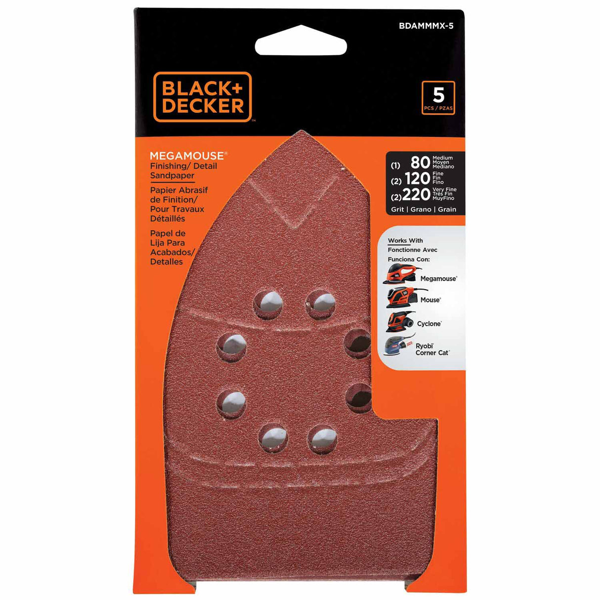 Black & Decker BDAMMMX-5 Assorted G Sandpaper - 3