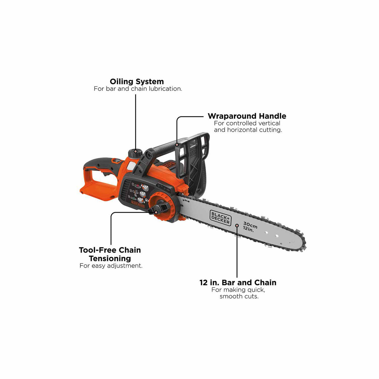 Black & Decker LCS1240 40V MAX* Lithium 12 in. Chainsaw (LCS1240) - 5