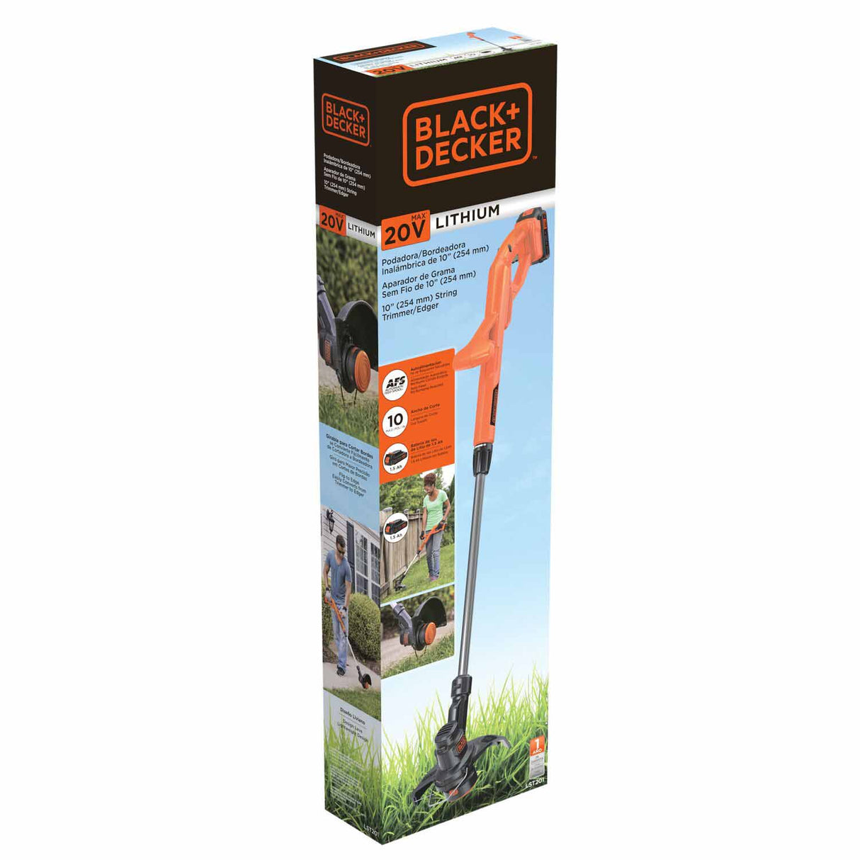 Black & Decker LST201 20-volt MAX 10-in Straight Cordless String Trimmer and Edger - 3