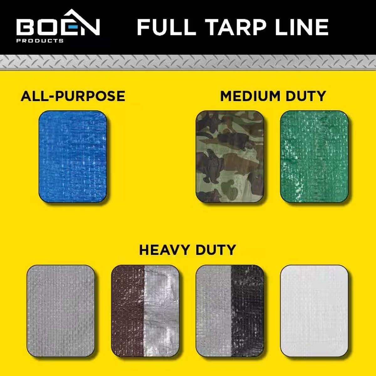 Boen BT-1220 12' x 20' 4.2 mil Multipurpose Blue Polyethylene Tarp with Grommets - 5