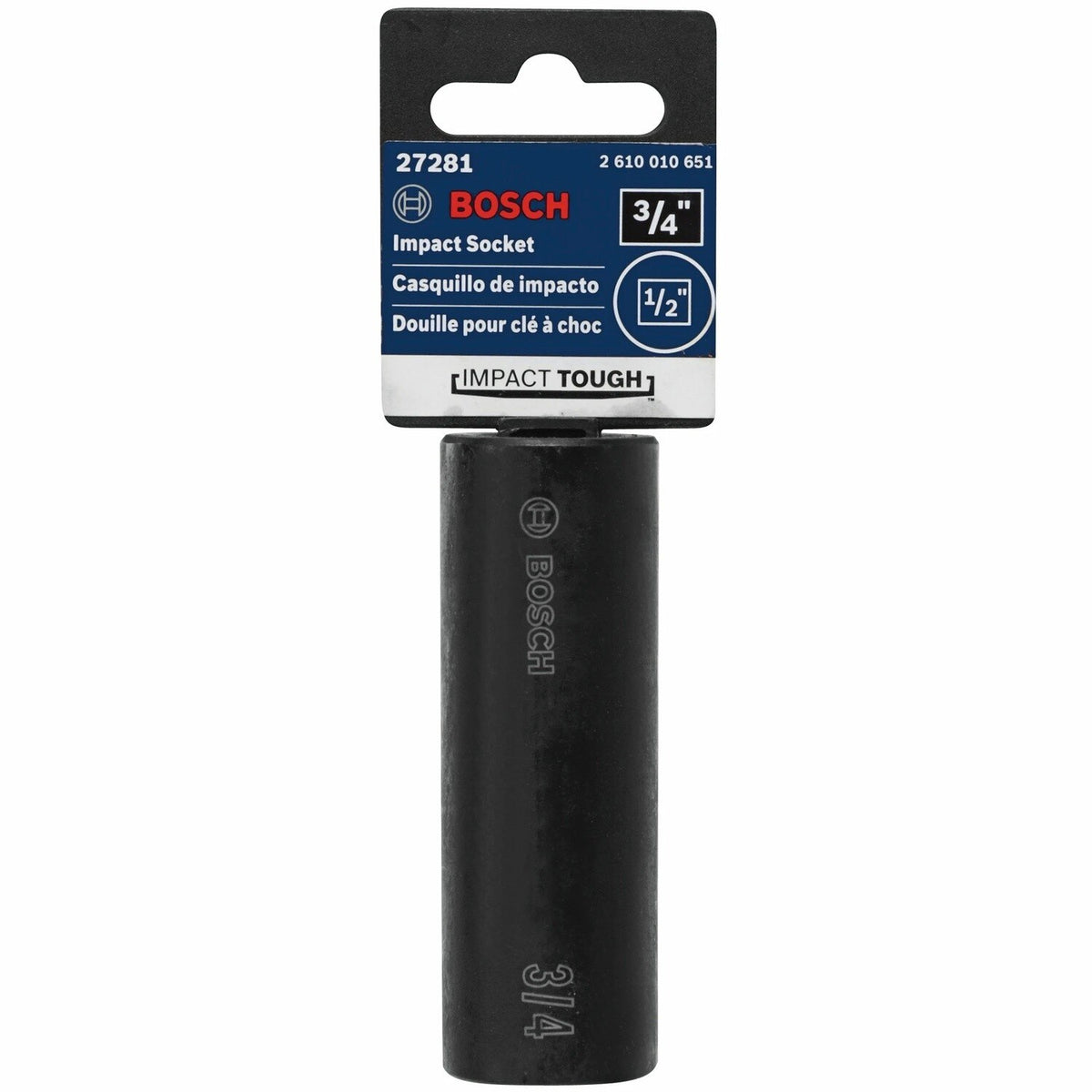 Bosch 27281 3/4" Impact Tough Deep Well Socket with 1/2" Shank Pack - 2