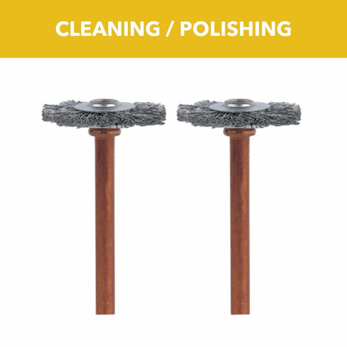 Bosch 530-02 3/4" Sta"less Steel Brushes with 1/8" Shank for Cleaning and Polishing (2 Pack)