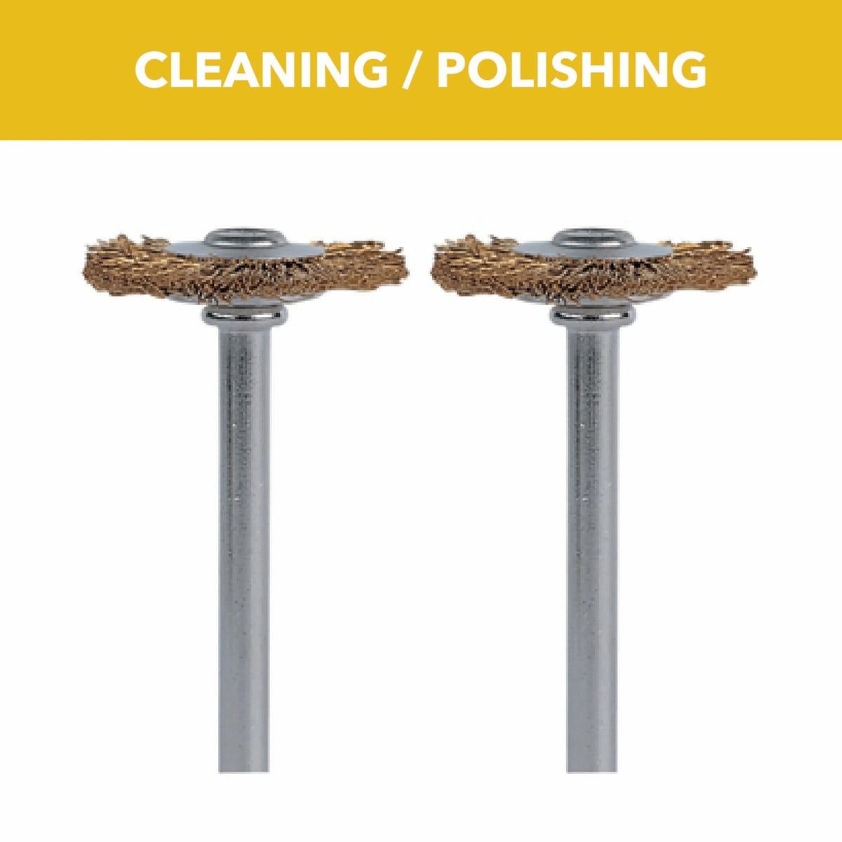 Bosch 535-02 3/4" Brass Brushes for Cleaning and Polishing Soft Metals (2 Pack)
