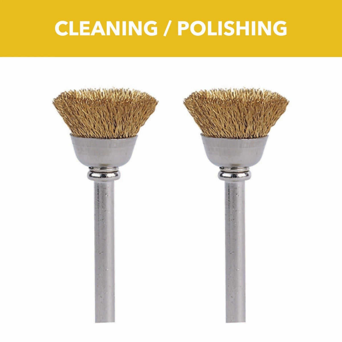 Bosch 536-02 Half Inch Brass Rotary Tool Cleaning and Polishing Brushes (2 Pack)