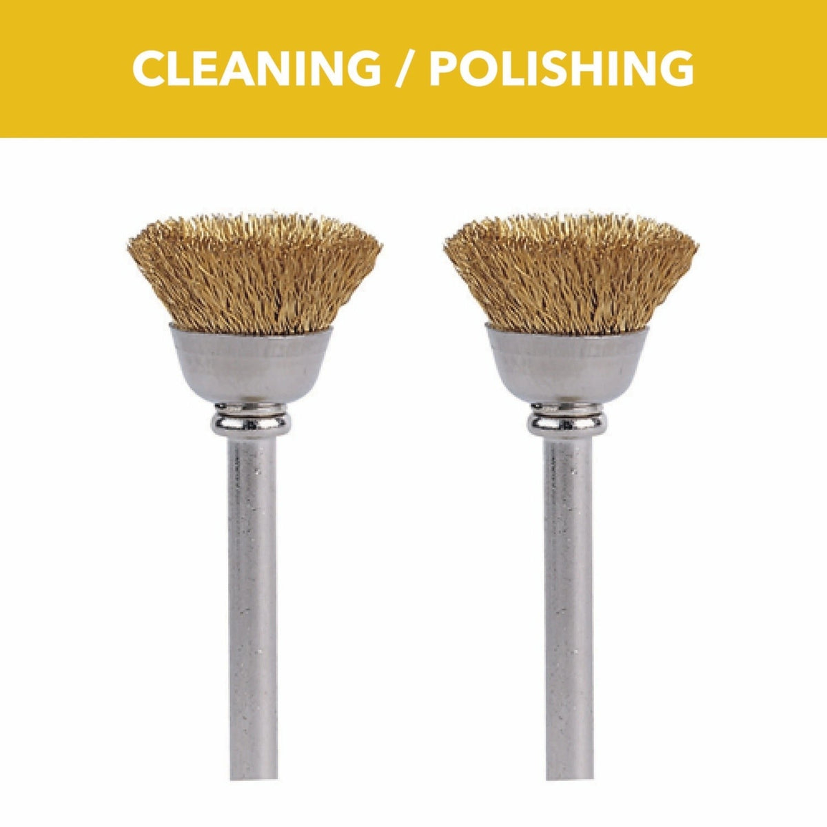 Bosch 536-02 Half Inch Brass Rotary Tool Cleaning and Polishing Brushes (2 Pack)