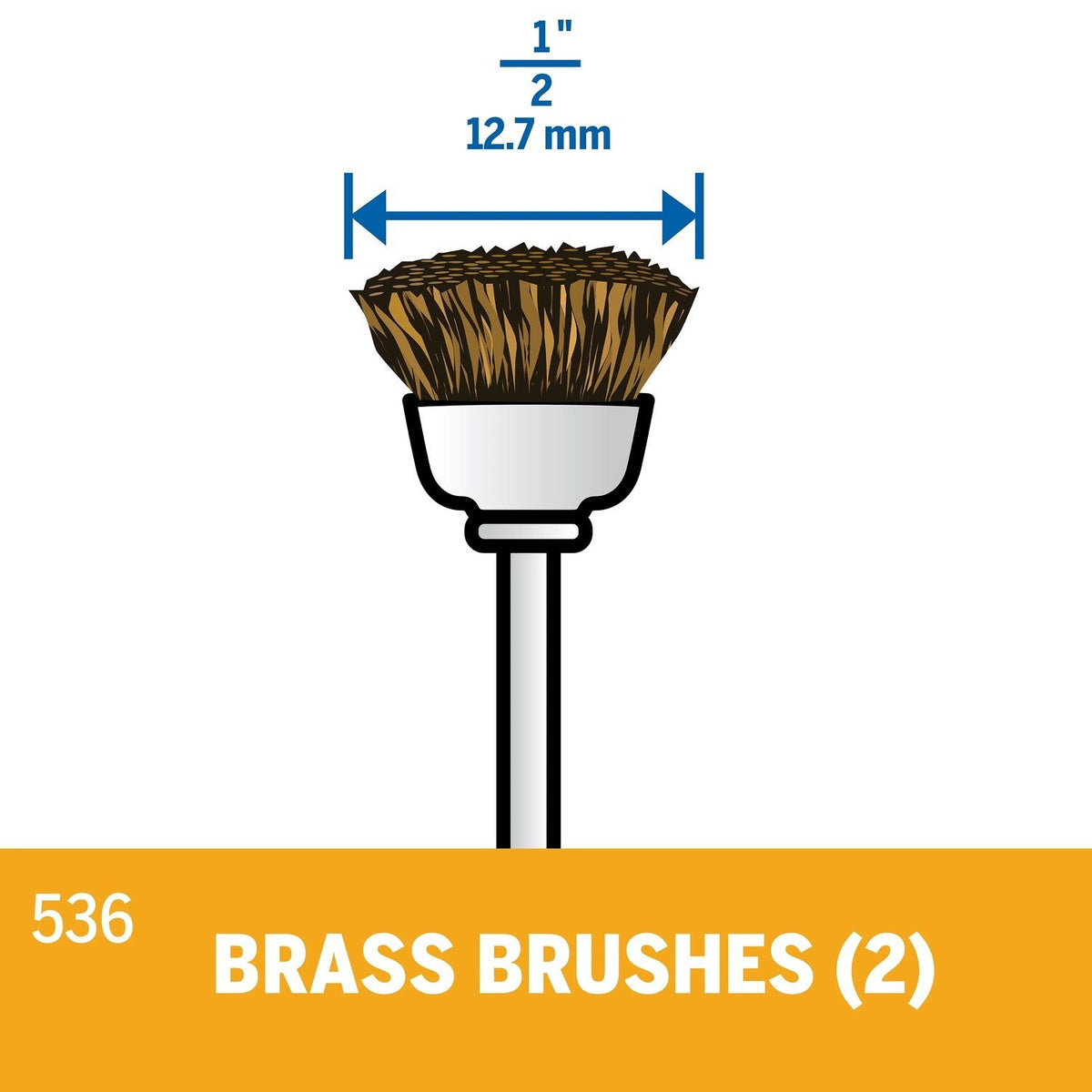 Bosch 536-02 Half Inch Brass Rotary Tool Cleaning and Polishing Brushes (2 Pack) - 2