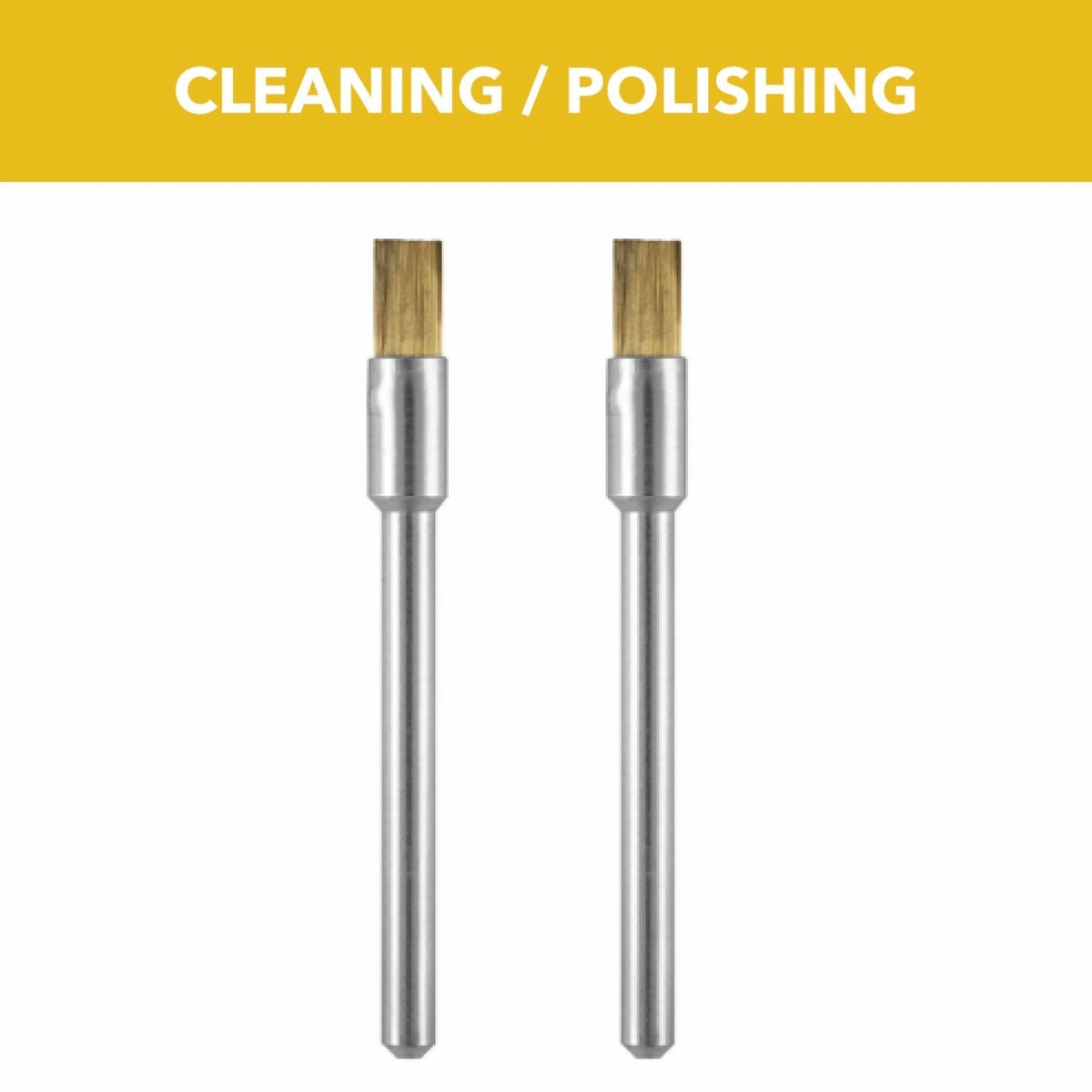 Bosch 537-02 1/8" Brass Brushes for Cleaning and Polishing Soft Metals (2 Pack)
