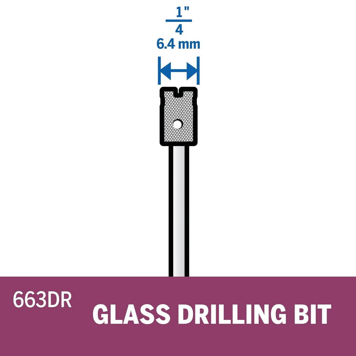 Bosch 663DR 1/4" Diamond Glass Drilling Bit for Glass and Tile - 2