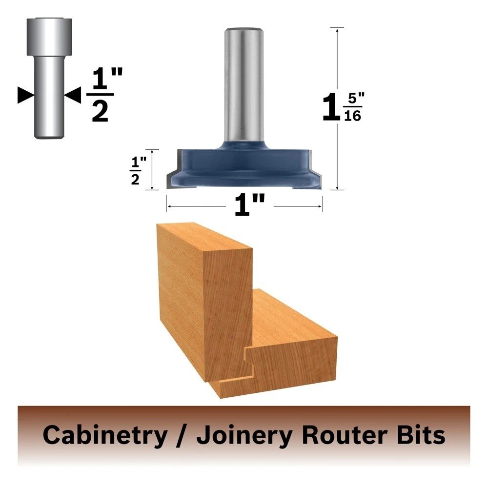 Bosch 84512M 1" x 17/32" Carbide Tipped Drawer Lock Joint Router Bit - 2