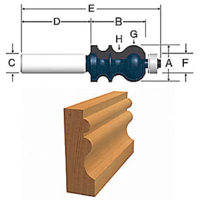 Bosch 84620M 7/8" x 1-1/2" Carbide Tipped Reverse Curve Ogee and Bead Router Bit