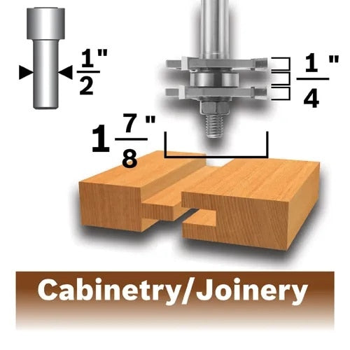 Bosch 84624MC 1-7/8" x 1/4" Carbide-Tipped Tongue and Groove Router Bit - 2