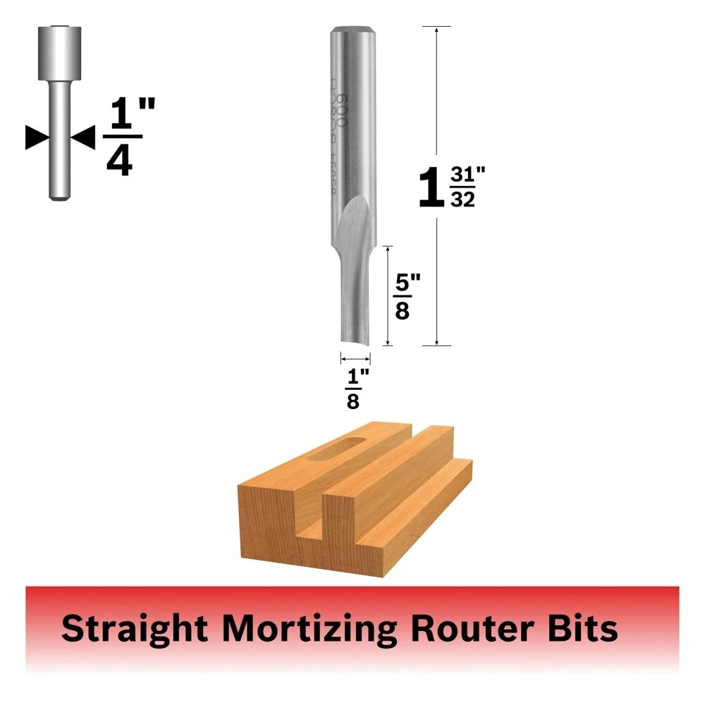 Bosch 85152 1/8" x 5/8" High Speed Steel 1-Flute Straight Router Bit - 2