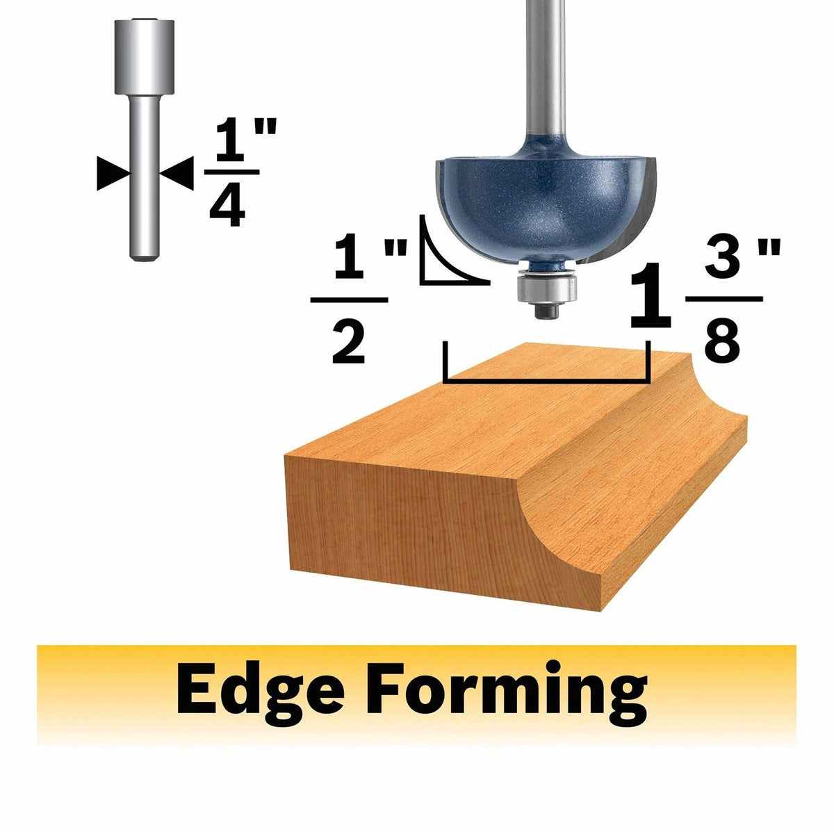 Bosch 85207MC 1/2" x 5/8" Carbide-Tipped Cove Router Bit with 1/4" Shank and Bearing - 2
