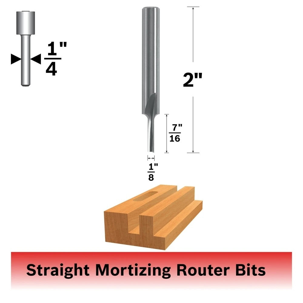 Bosch 85209MC 1/8" x 7/16" Solid Carbide Single-Flute Straight Router Bit - 2