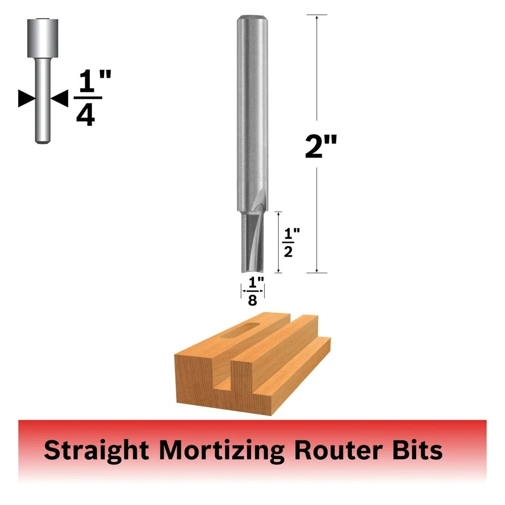 Bosch 85213M 1/8" x 1/2" Solid Carbide 2-Flute Straight Router Bit - 2