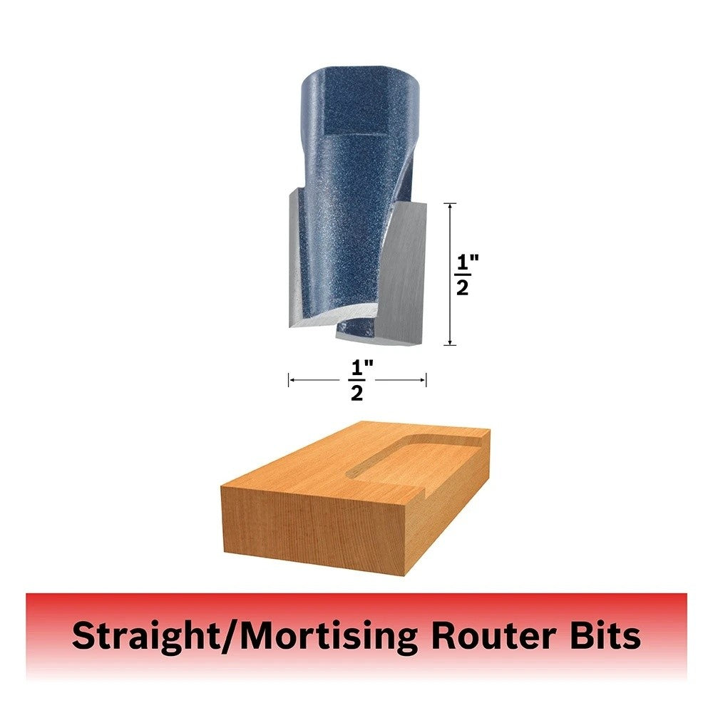 Bosch 85234B 1/2" x 1/2" Carbide-Tipped Hinge Mortising Router Bit - 2