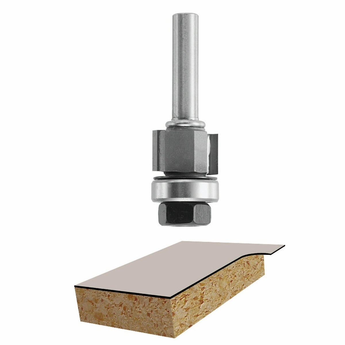 Bosch 85430M 5/8" x 3/8" Carbide Tipped 2-Flute Flush Trim Assembly Bit with 1/4" Shank
