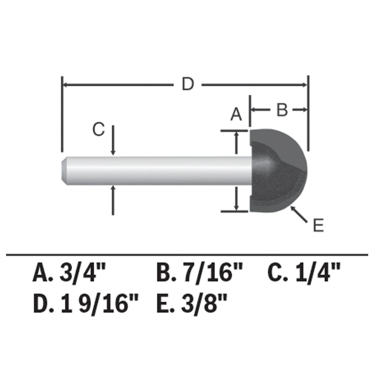 Bosch 85448MC 3/8" x 3/4" Carbide-Tipped Core Box Router Bit - 2