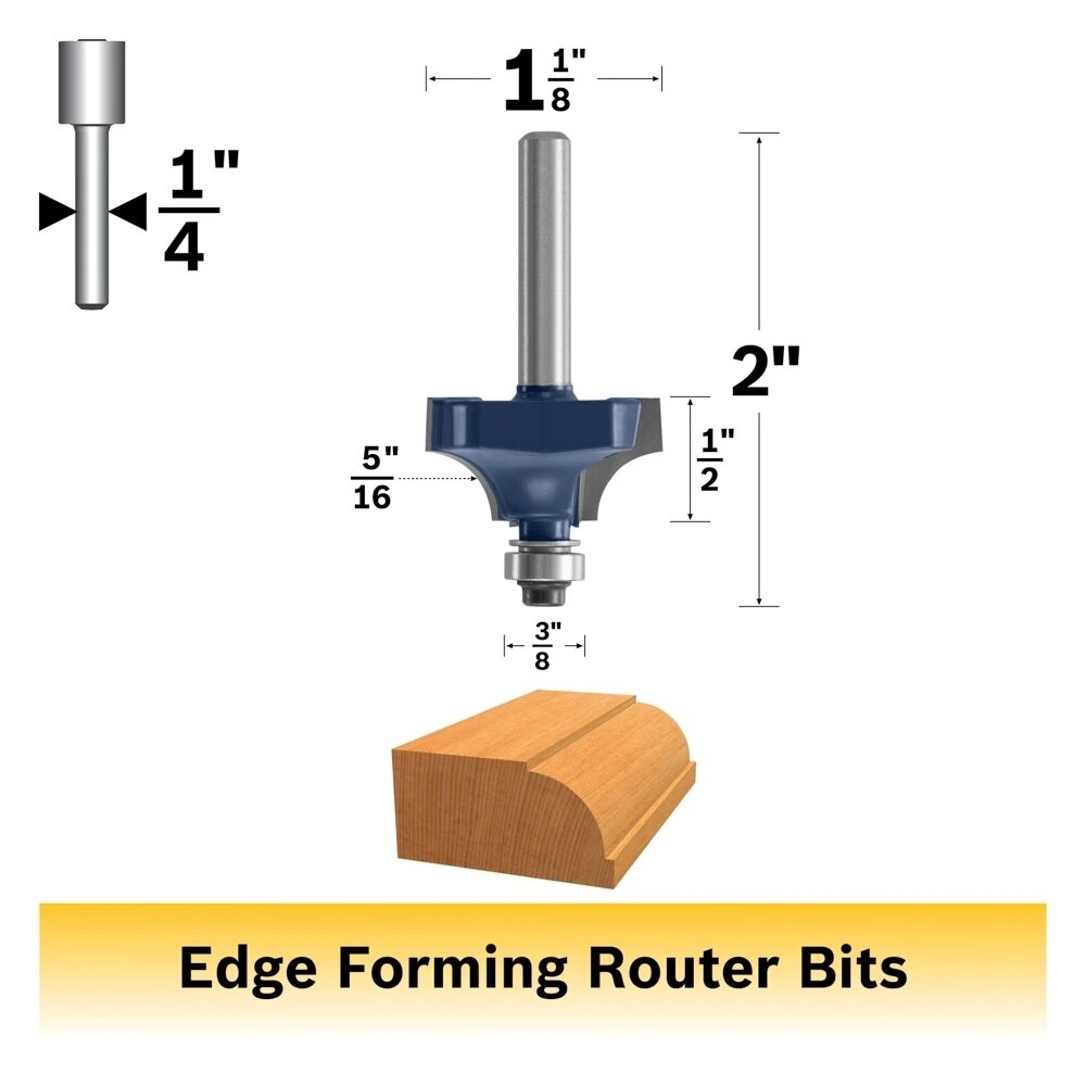 Bosch 85495M 5/16" x 1/2" Carbide Tipped Beading Router Bit with Bearing and 1/4" Shank - 2