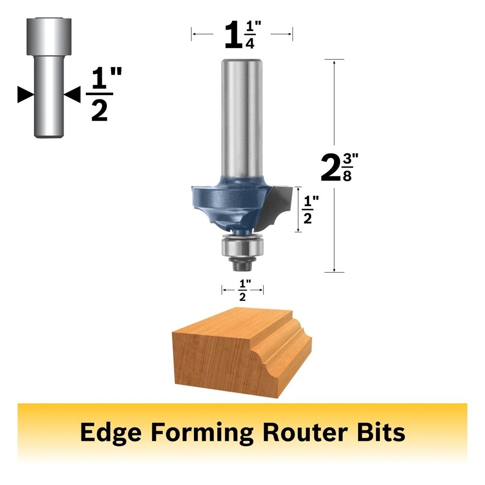 Bosch 85580M Carbide Tipped Classical Router Bit 1-1/4" Cut Diameter 1/2" Shank with Bearing - 2