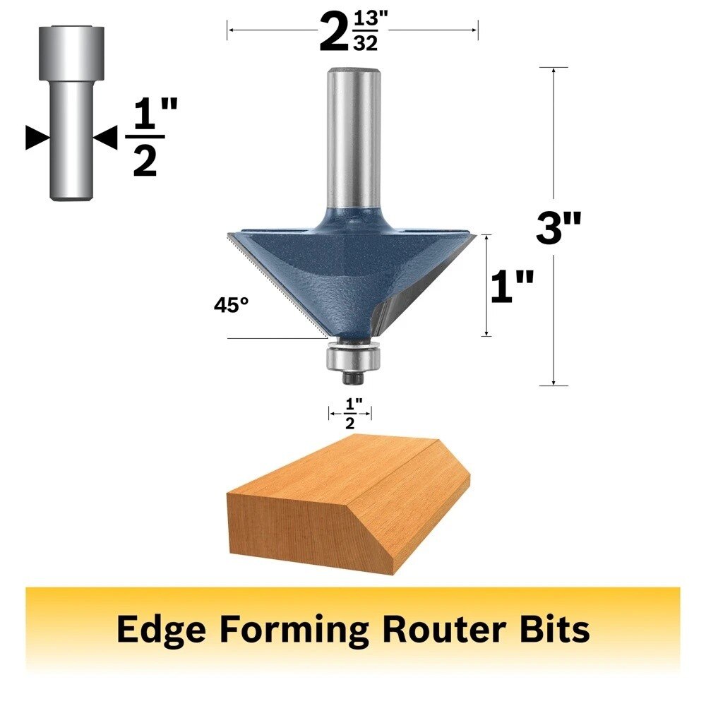 Bosch 85593M 2-13/32" x 45 Degree Carbide Tipped Chamfer Router Bit with 1/2" Shank - 2