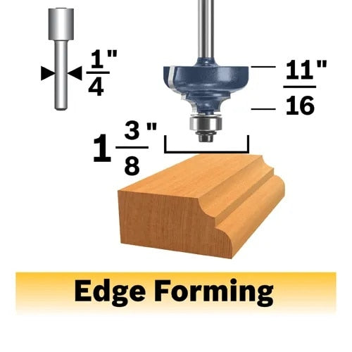 Bosch 85604MC 1-3/8" x 11/16" Carbide-Tipped Cove and Bead Router Bit for Edge Forming - 2