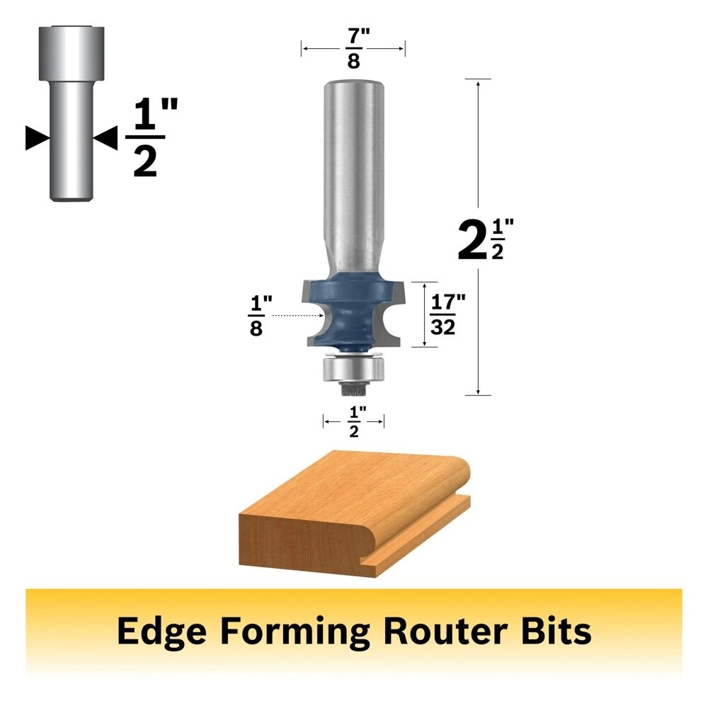 Bosch 85632M 1/8" x 17/32" Carbide Tipped Edge Beading Router Bit with 1/4" Shank - 2